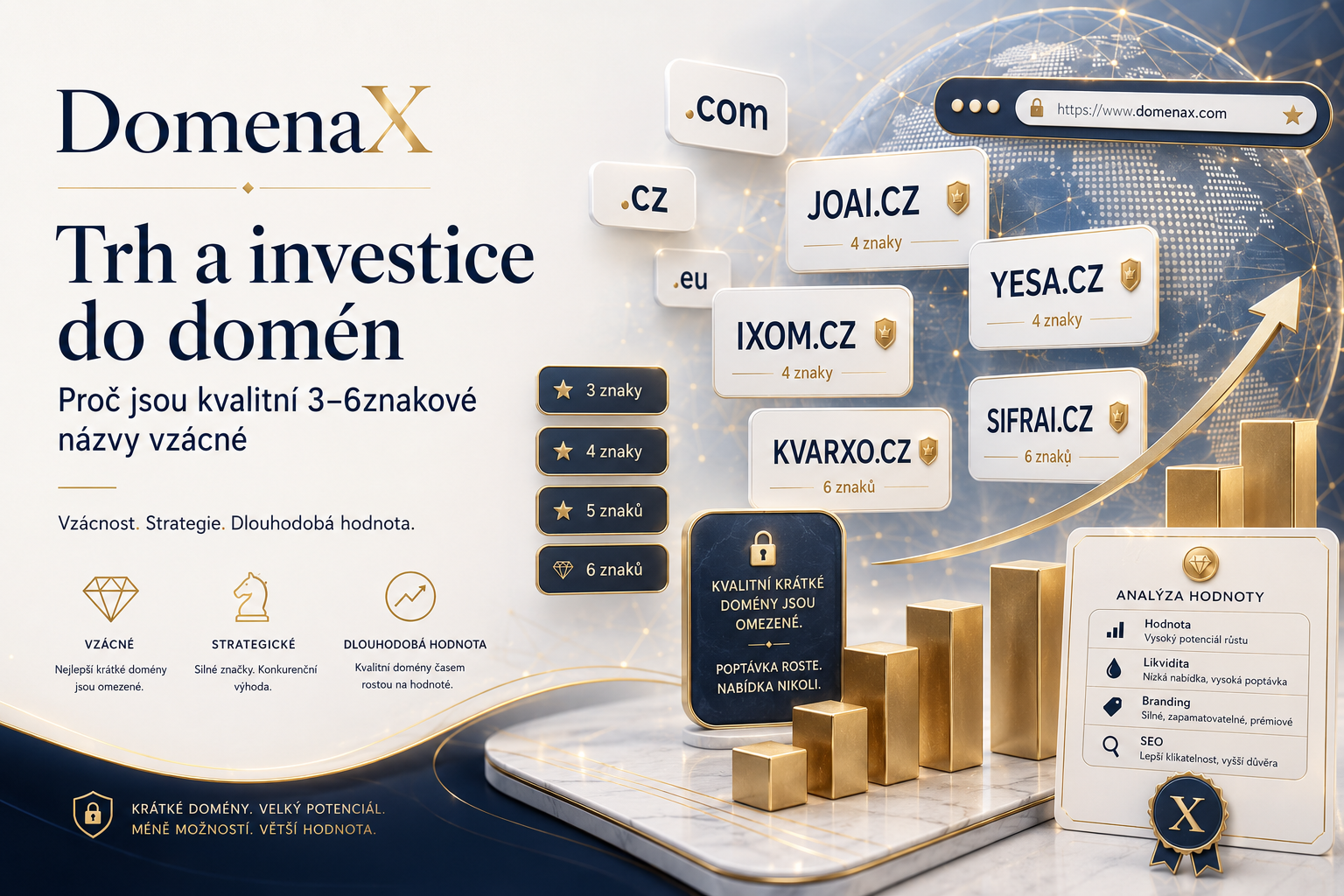 Investice do domén: proč jsou krátké názvy vzácné