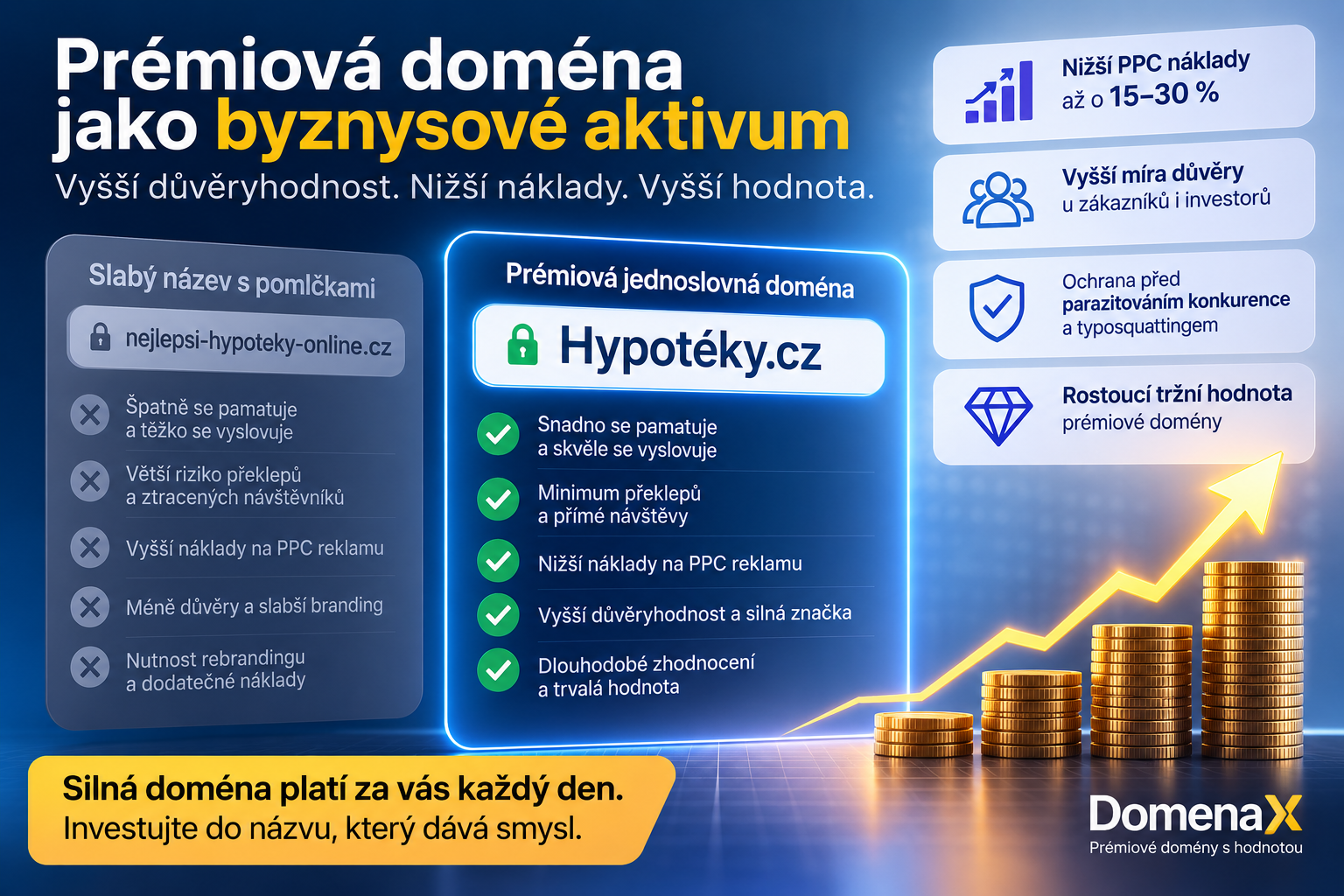 Prémiová doména: ROI, PPC a správné ocenění | DomenaX
